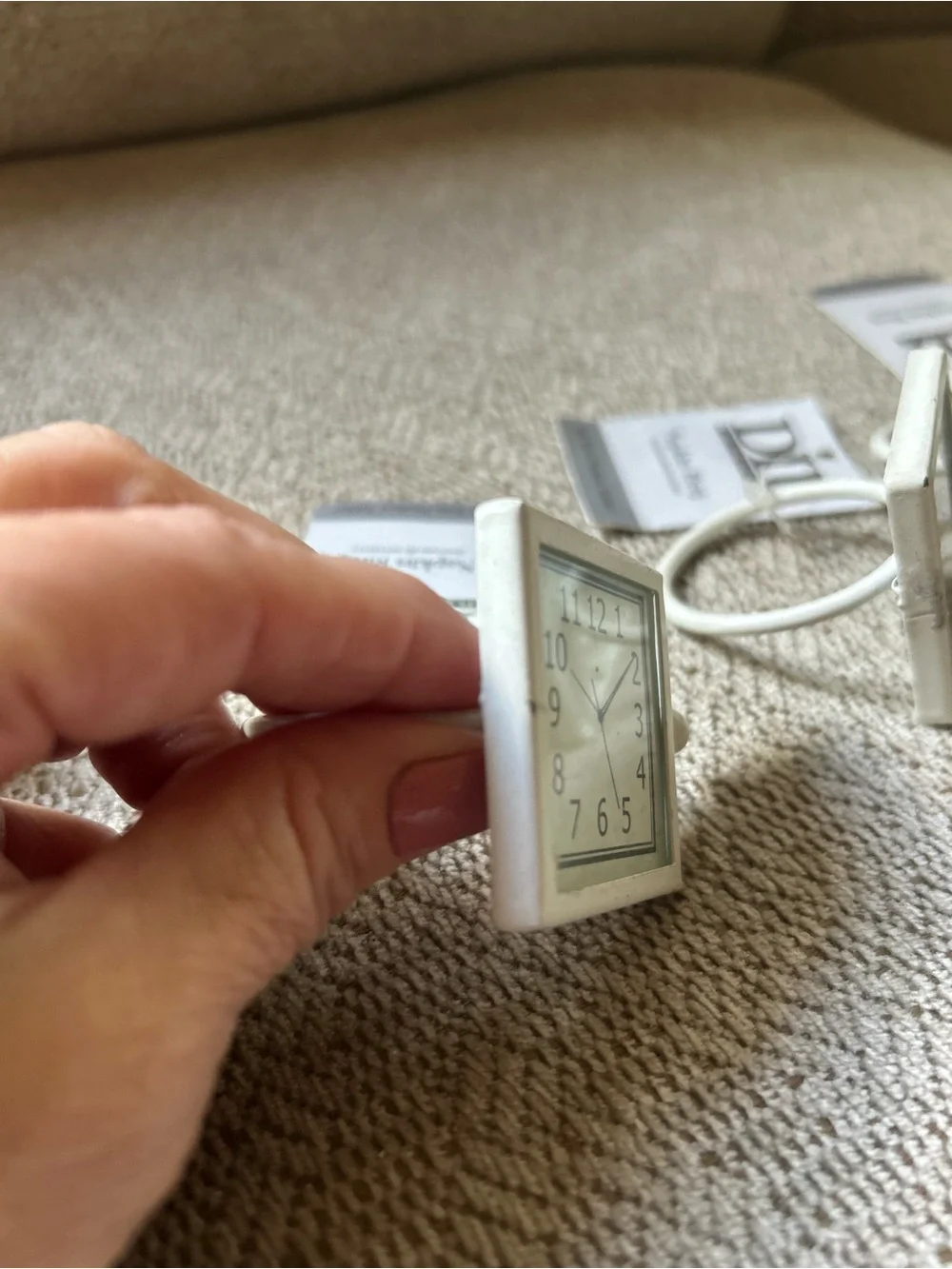 NWT Square Clock / Watch Napkin Rings in Cream Lot of 4 Quirky Unique Dining